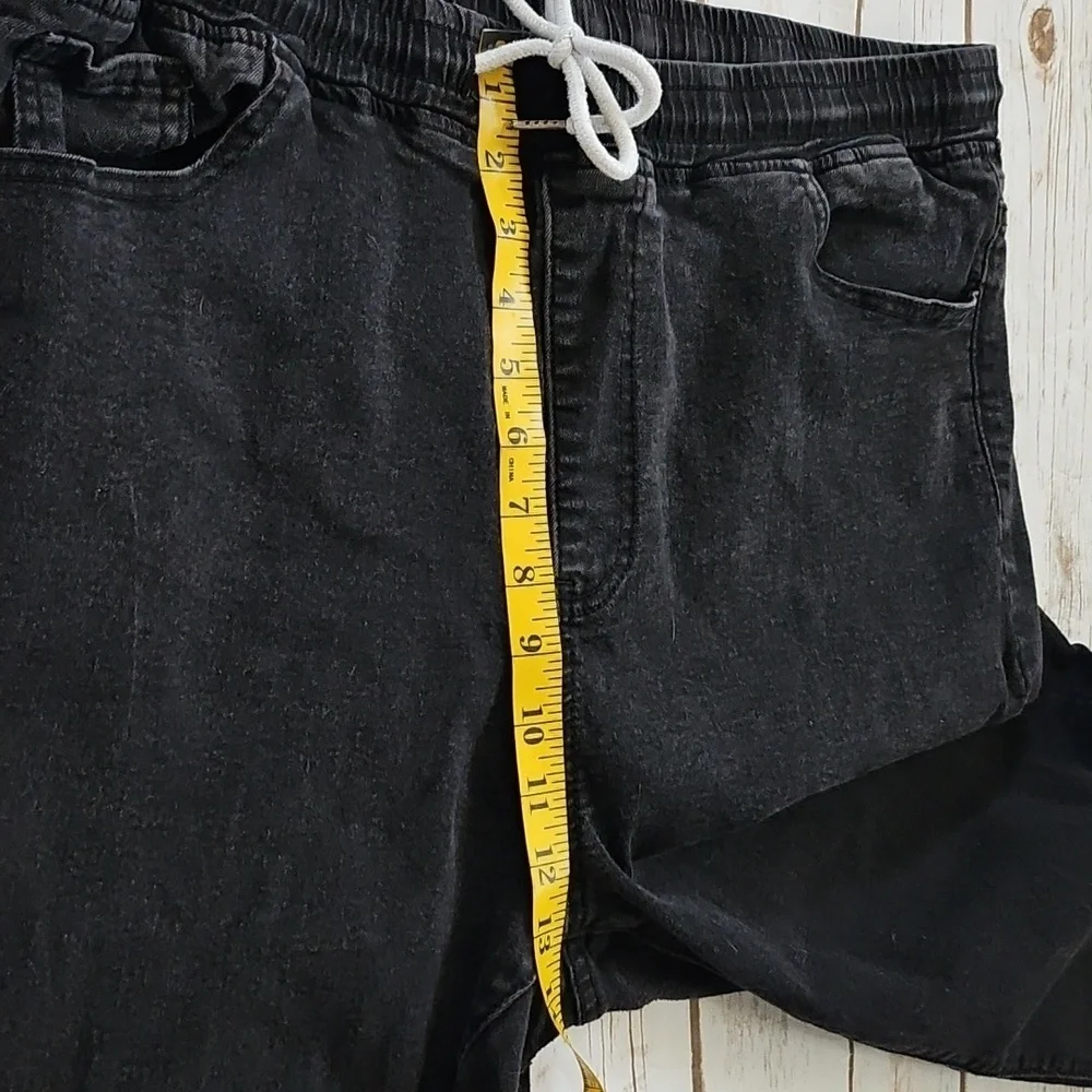 SHEIN Black Denim Joggers with Elastic Waist and Hems